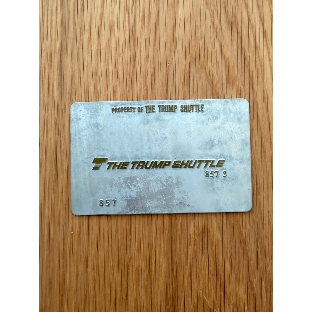 Vtg 90's The Trump Shuttle Travel Agency Metal Validation Plate